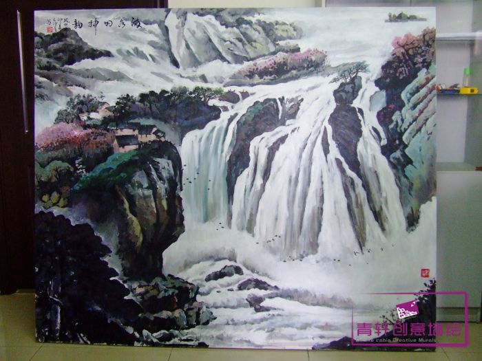 長沙中國石油辦公室山水無框畫