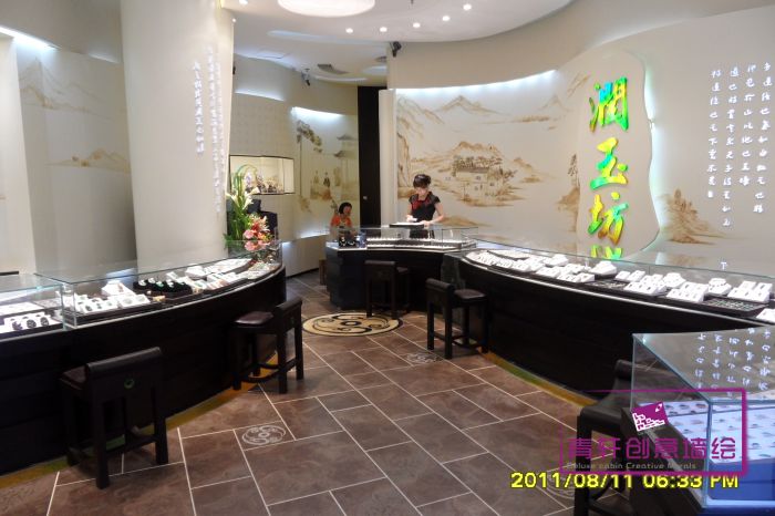 深圳泊林國(guó)際珠寶交易中心潤(rùn)玉坊珠寶店墻繪壁畫