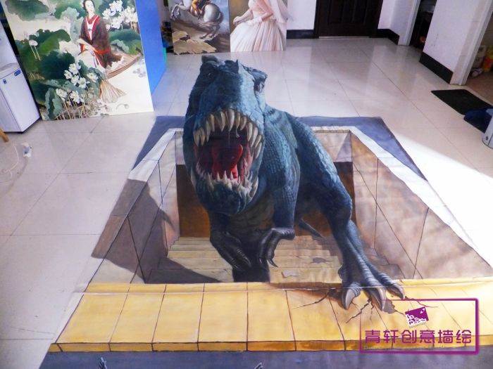長沙時光旅行5D電影體驗館3D地畫和戶外3D立體畫