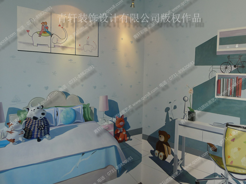 3D樣板房的臥室