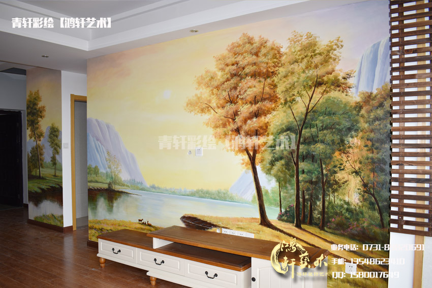 電視機(jī)背景墻繪作品