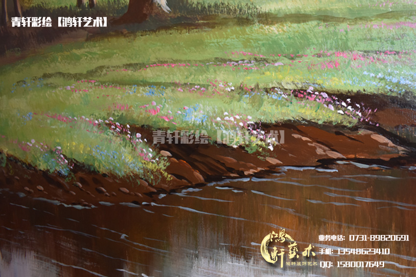 點(diǎn)綴花的局部墻繪